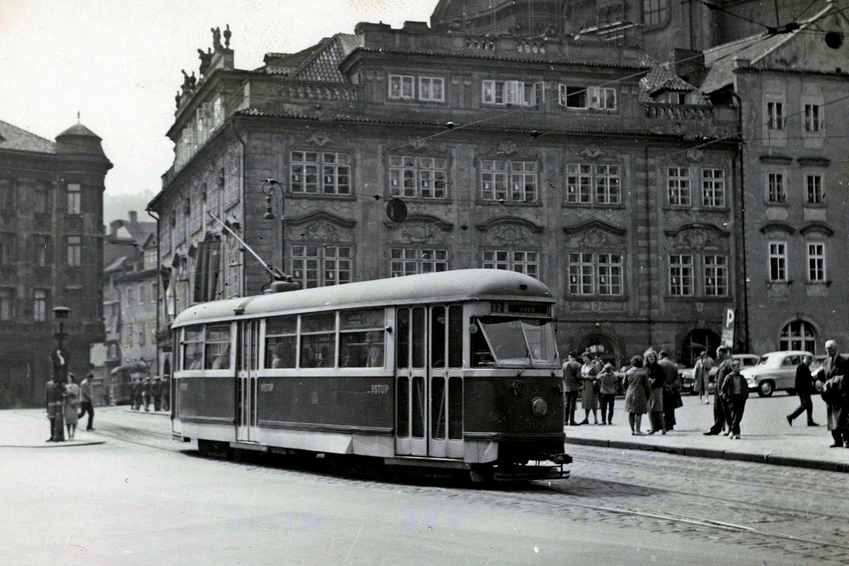 Прага, Tatra T1 № 5049; Прага — Старые фотографии
