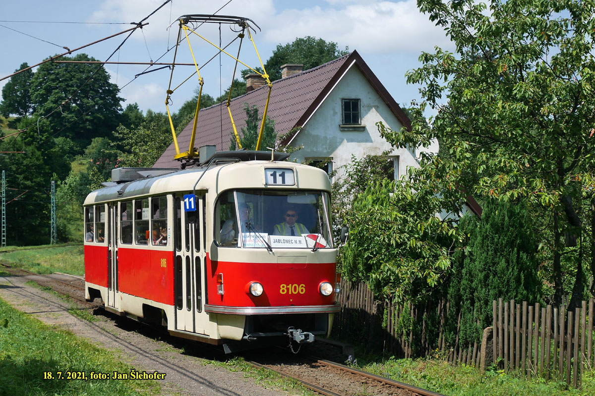 Либерец - Яблонец-над-Нисой, Tatra T3M № 8106 (16); Либерец - Яблонец-над-Нисой — Последние недели узкоколейки, 2021 г.