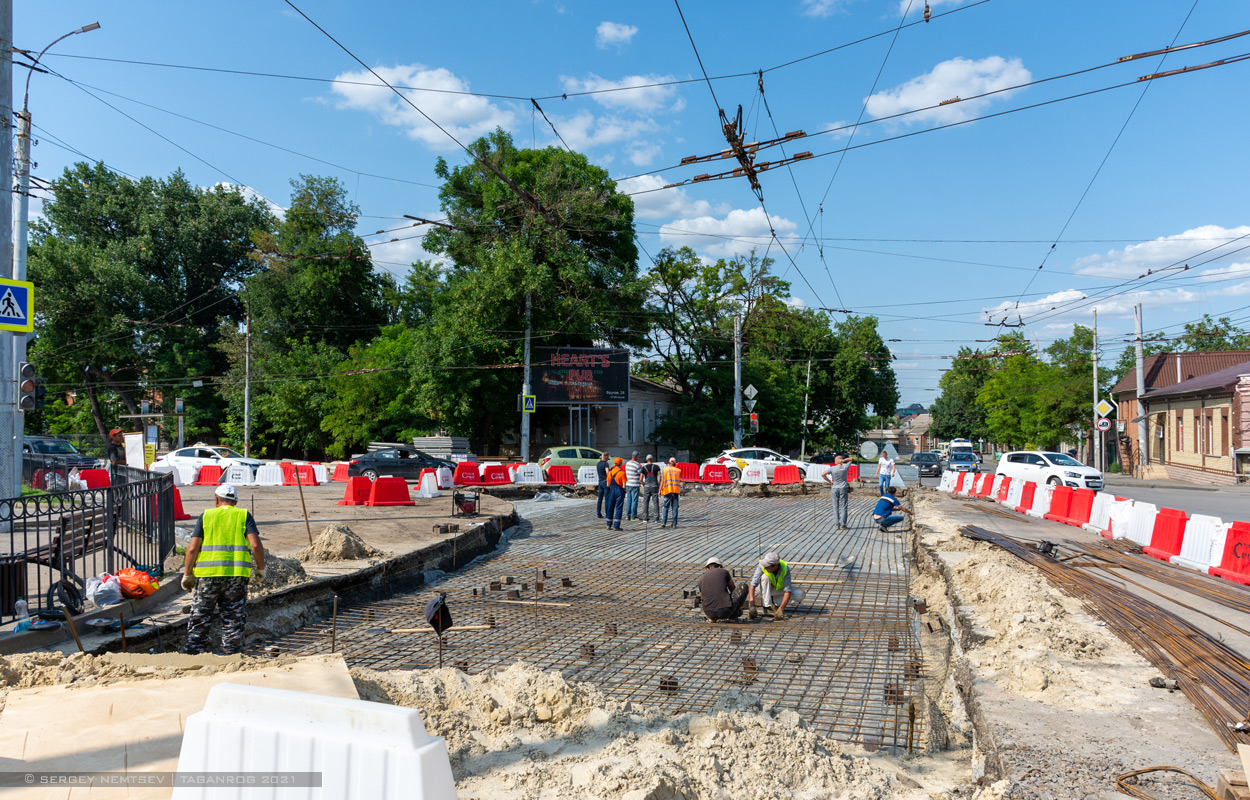 Taganrog — Repair of the tram line under the concession agreement. Stage #1; Taganrog — Ремонты