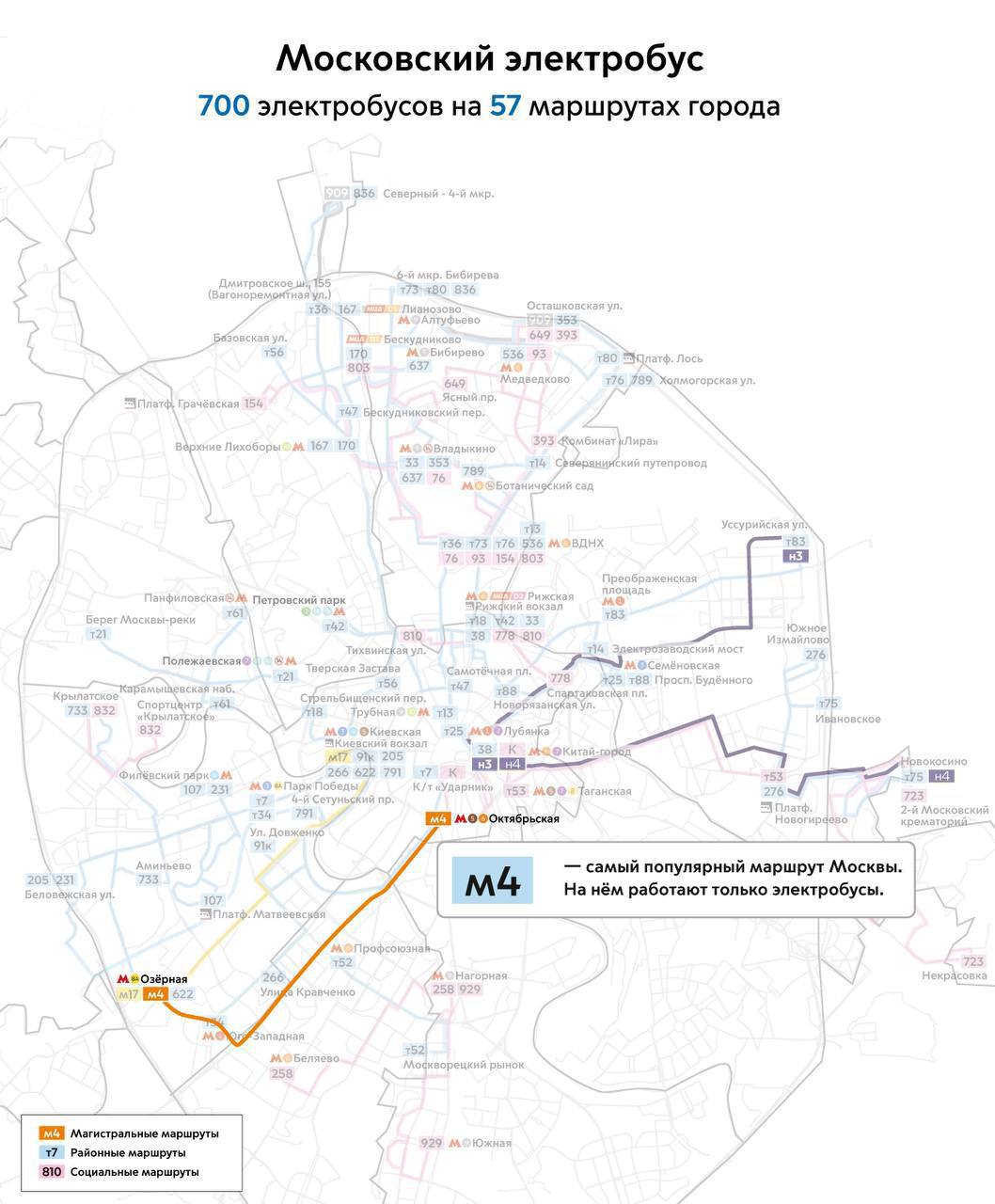 Москва — Схемы маршрутов электробуса