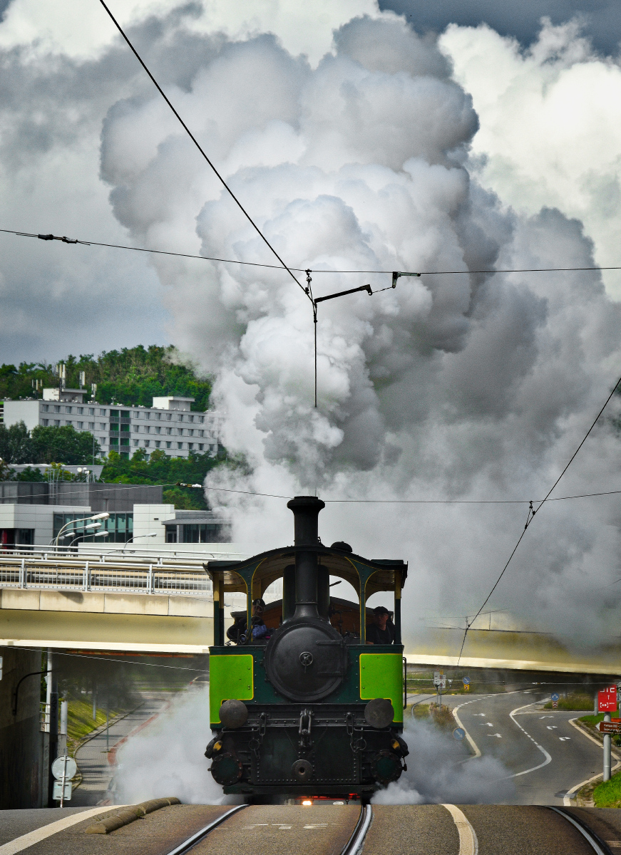Brno, Krauss steam engine N°. 10; Brno — 60 Years of TMB in Brno