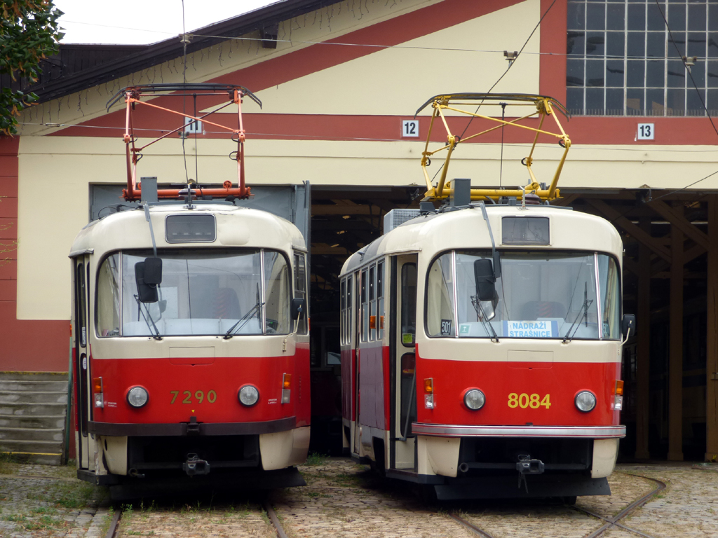 Прага, Tatra T3SUCS № 7290; Прага, Tatra T3M № 8084