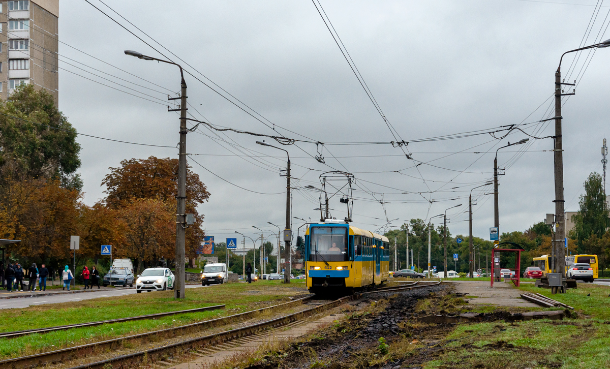 Киев, KT3UA № 412; Киев — Реконструкция скоростного трамвая: нескоростной участок