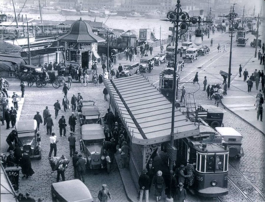Стамбул — Исторические фотографии — Трамвай в европейской части города (1914-1961)