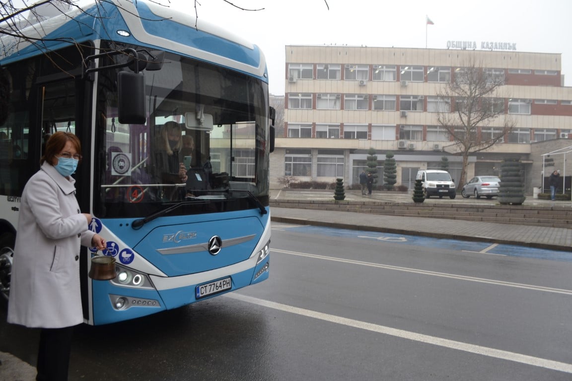 Казанлык — Официално освещаване и откриване на електробусния транспорт — 01.02.2021 г.