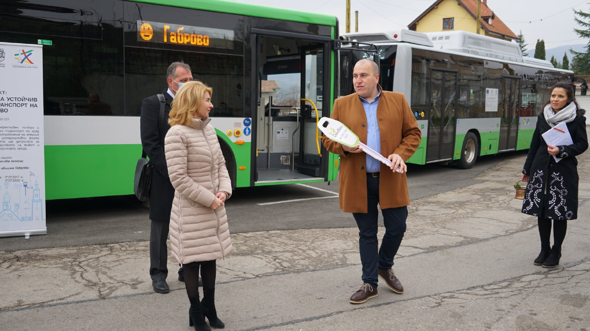 Габрово — Официално освещаване и откриване на електробусния транспорт — 10.03.2021 г.