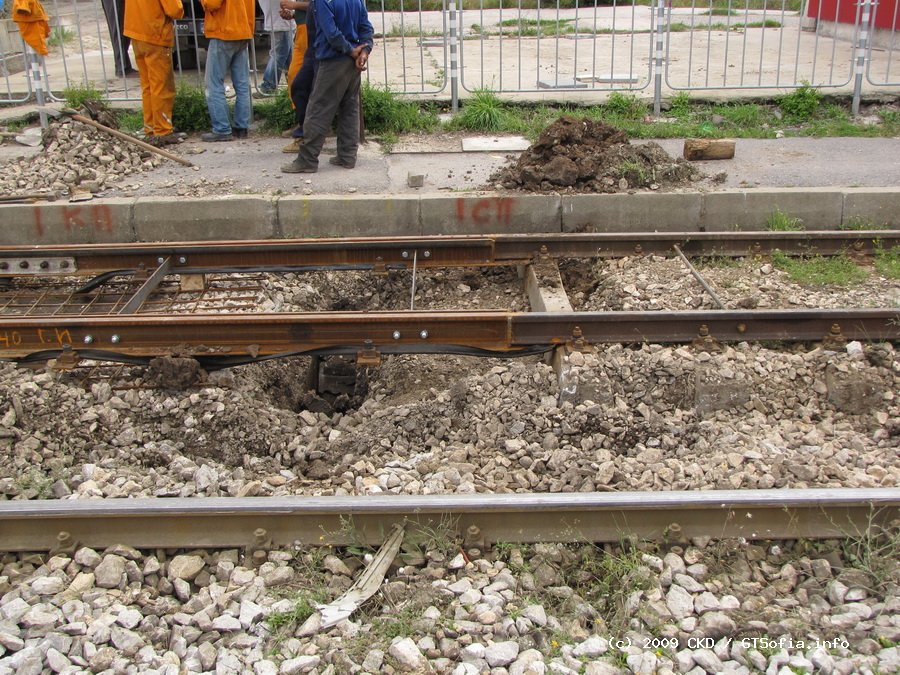 Sofia — Commissioning of an unfinished tram route from Iskarsko Shosse Blvd. to Obikolna St. — 2009-2010; Sofia — Track repair works