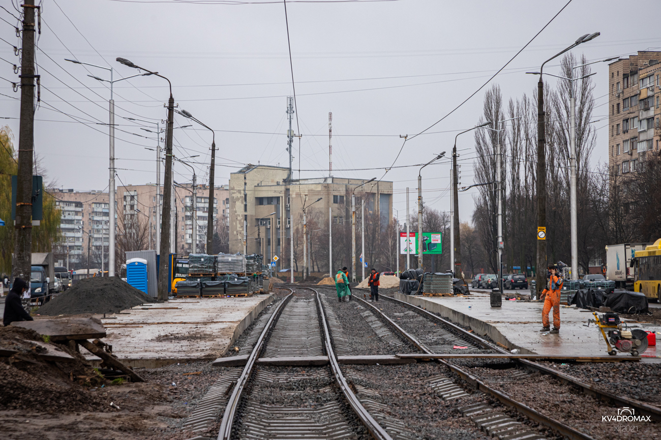Киев — Реконструкция скоростного трамвая: нескоростной участок