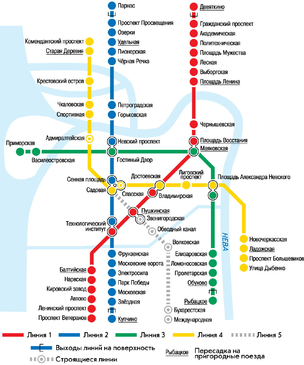 Станция метро карта в санкт петербурге