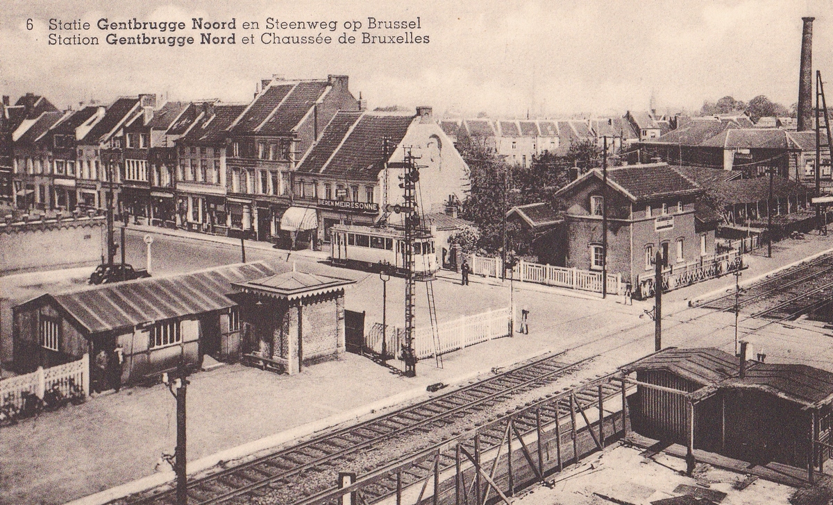 Гент — The old railway crossing in Gentbrugge; Гент — Старые фотографии (ETG/MIVG)