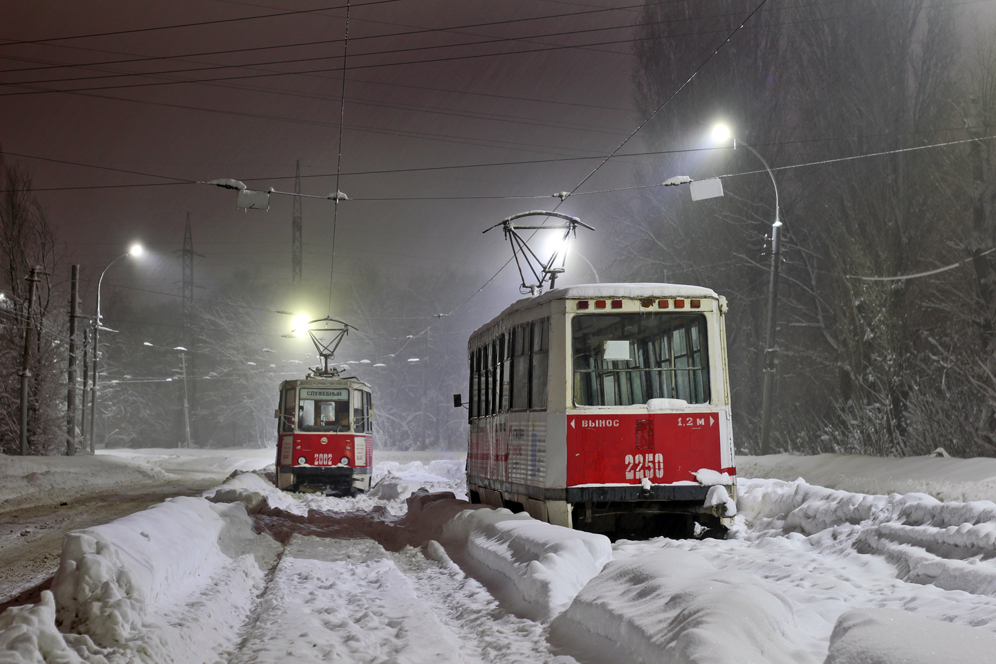 Saratov, 71-605 (KTM-5M3) č. 2250; Saratov — Consequences of snowfall in winter 2022