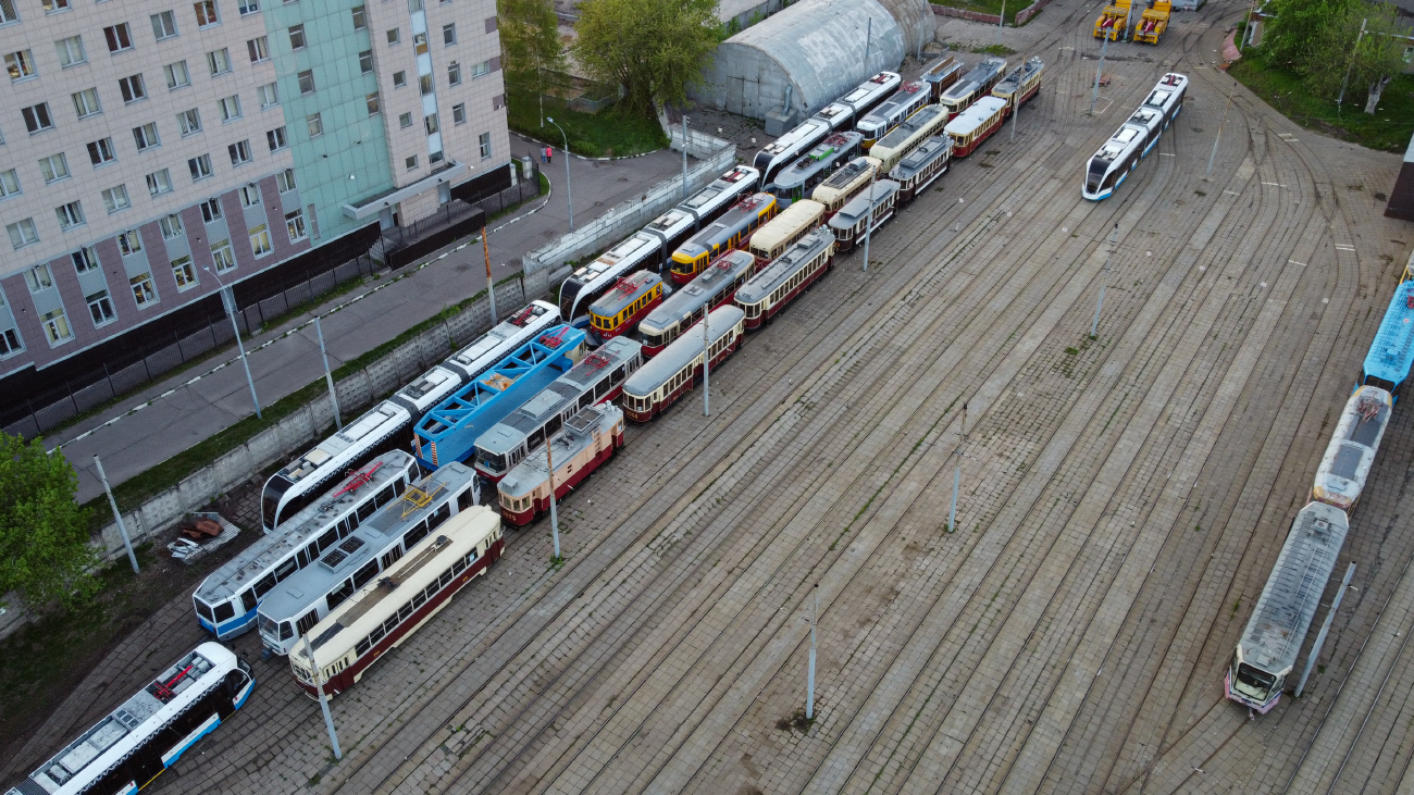 Moscow — Tram depots: [4] Oktyabrskoye; Moscow — Views from a height