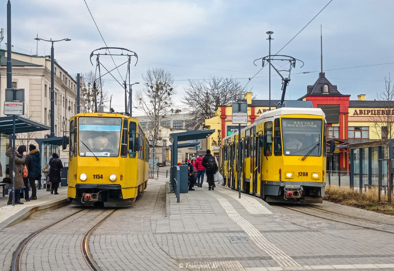 Lviv, Tatra KT4D № 1154; Lviv, Tatra KT4DM № 1208