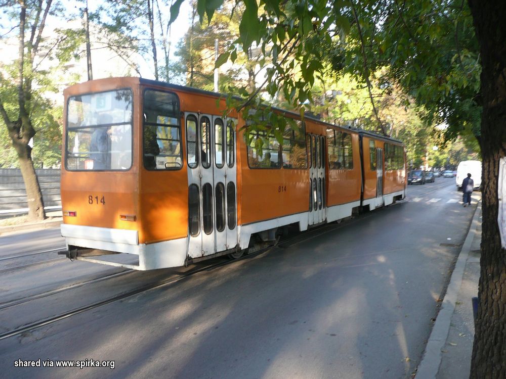 София, Т6М-700 № 814; София — Исторически снимки — Трамвайни мотриси (1990–2010)