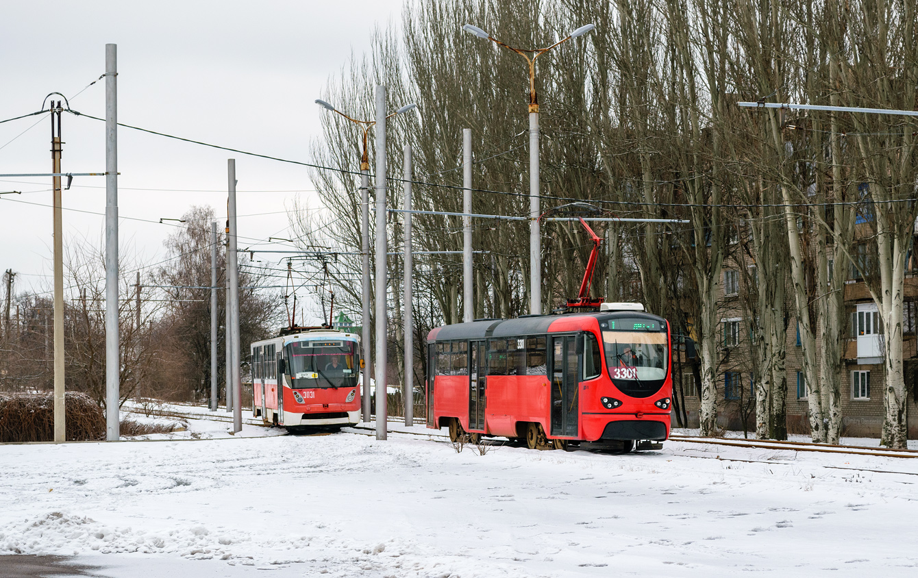 Донецк, К1 № 3031; Донецк, Tatra T3 ДТ-1 ДОН № 3301