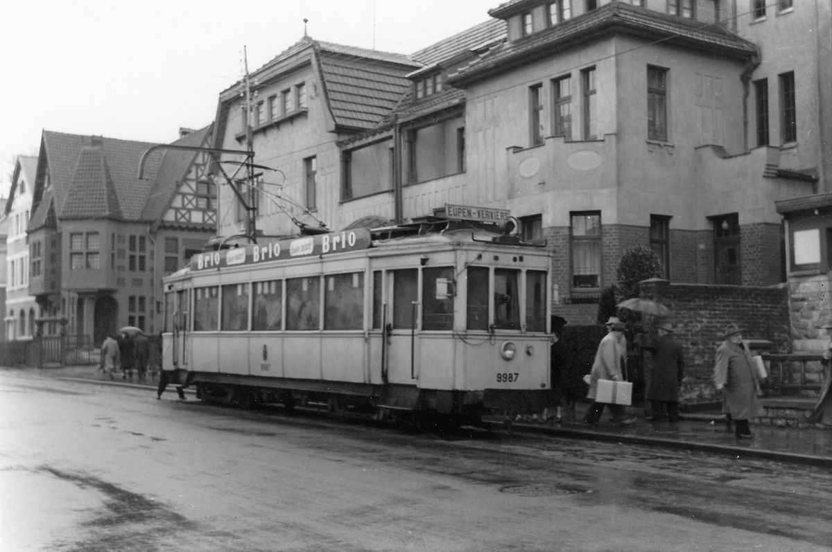 Liège, SNCV Standard wooden motor car № 9987; Verviers — S.N.C.V.  tram Verviers — Eupen (+ routes from Eupen)