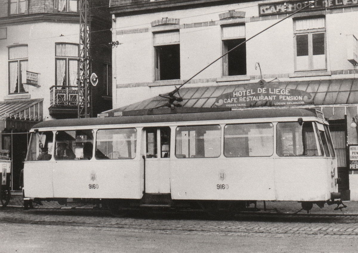 Льеж, FN Panoramique 2-axle motor car № 9160; Вервие — S.N.C.V.  tram Verviers — Spa