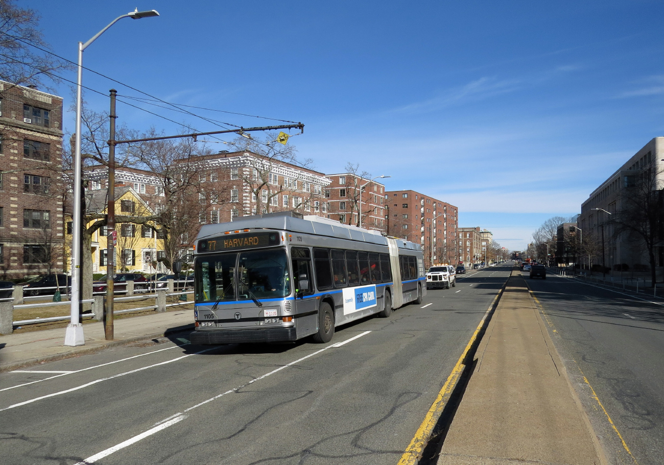 Бостон, Neoplan DMA-460LF № 1105; Бостон — Прощание с троллейбусами Кембриджа — Поездка 19.02.2022