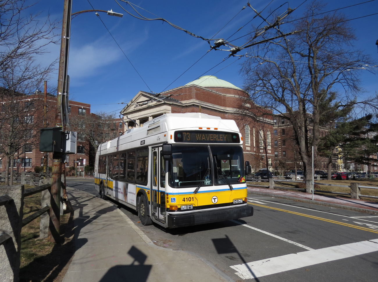 Boston, Neoplan AN440LF-ETB № 4101; Boston — Farewell to Cambridge Trolleybuses — Fantrip 19.02.2022
