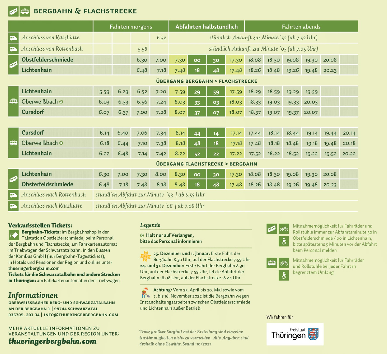 Oberweißbach — Timetables • Fahrpläne