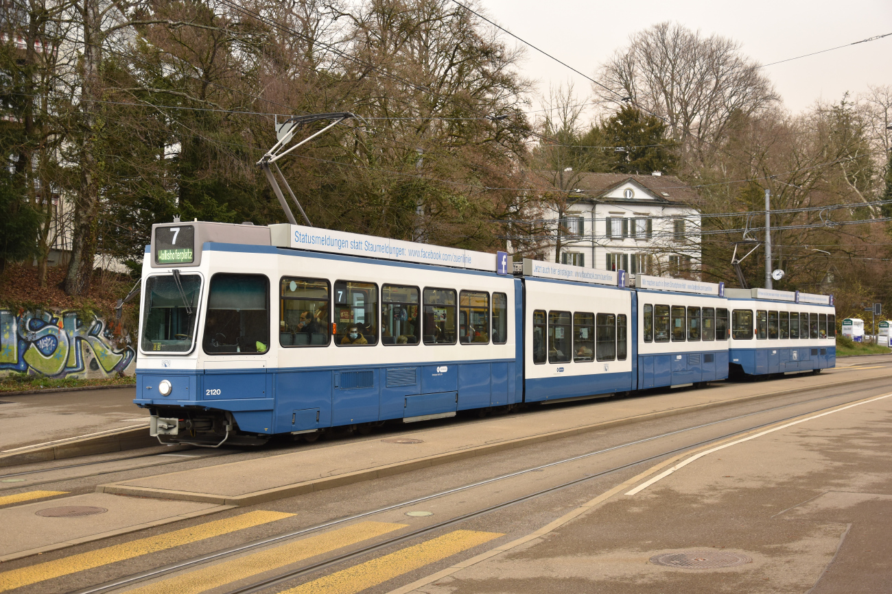 Zürich, SWP/SIG/ABB Be 4/8 "Tram 2000 Sänfte" # 2120