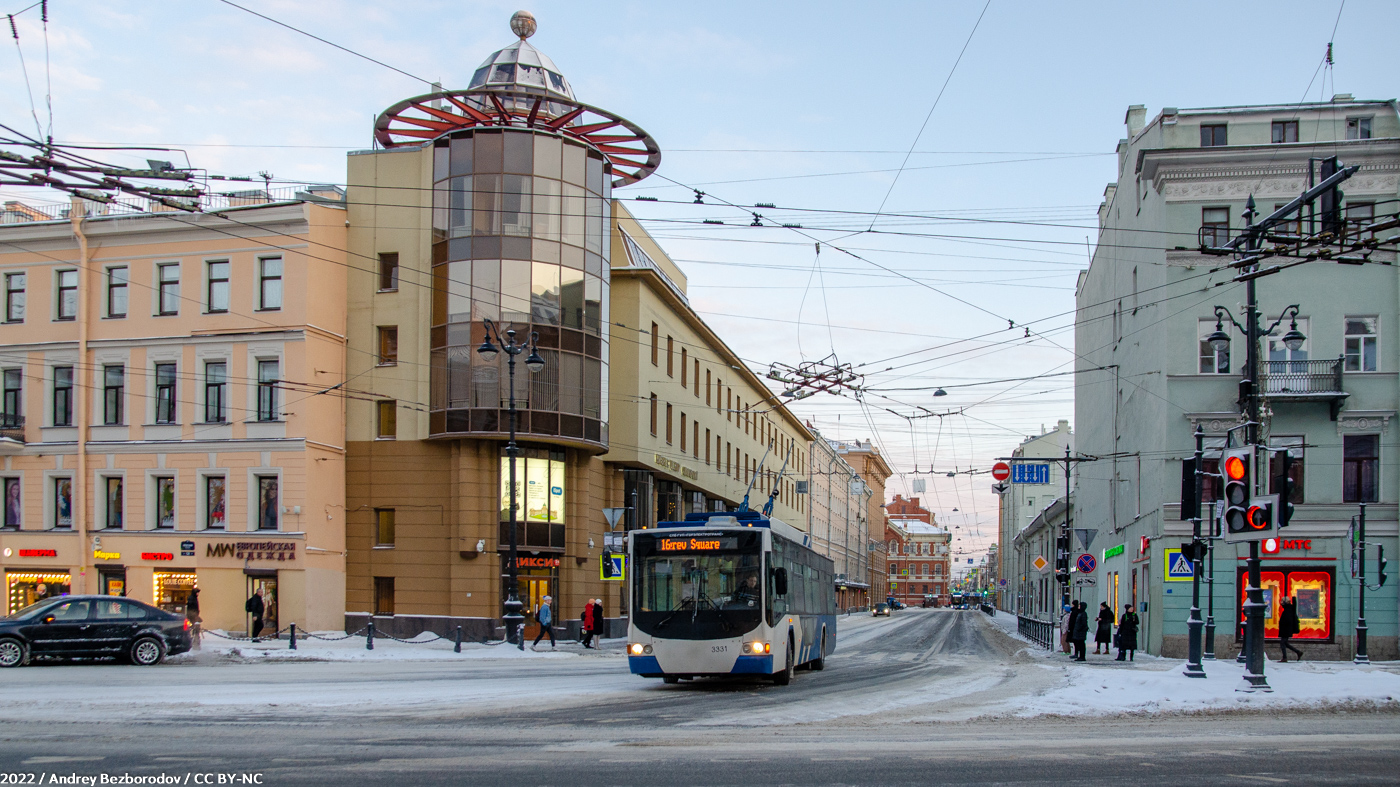 Sankt Petersburg, VMZ-5298.01 “Avangard” Nr. 3331; Sankt Petersburg — Trolleybus lines and infrastructure