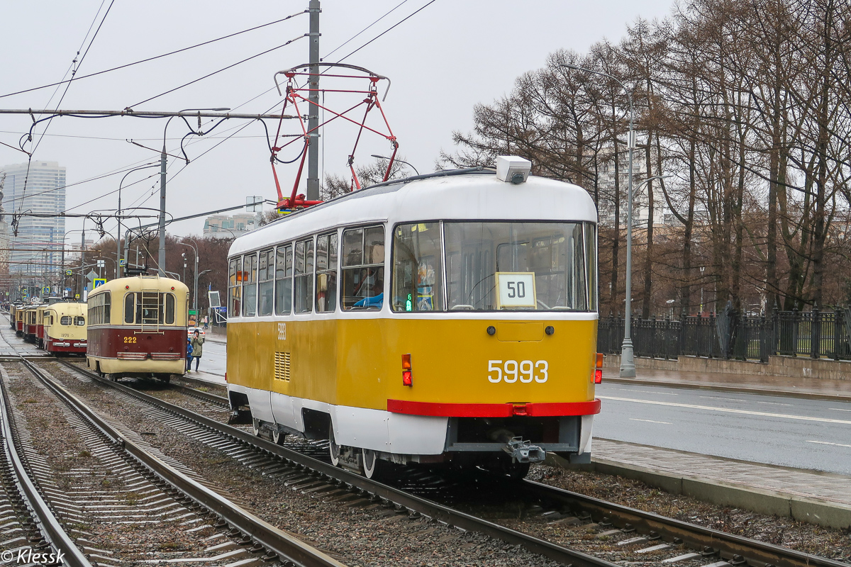 Москва, Tatra T3SU № 5993; Москва — Парад к 123-летию трамвая 16 апреля 2022