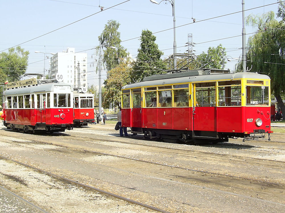 Warsaw, WIwK/GFW K № 445; Warsaw, Konstal N № 607; Warsaw — Public Transport Days (since 2002)