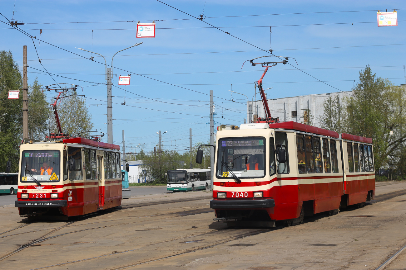 Санкт-Петербург, ТС-77 № 7231; Санкт-Петербург, ЛВС-86М2 № 7040; Санкт-Петербург — Конечные станции и разворотные кольца