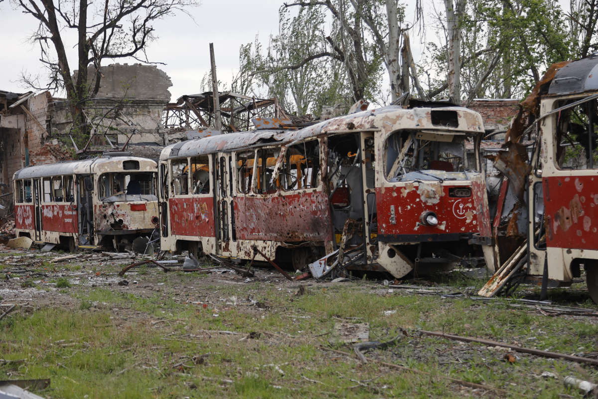 Mariupol, Tatra T3SUCS № 741; Mariupol — Aftermath of Military Action 24.02.2022 – 20.05.2022