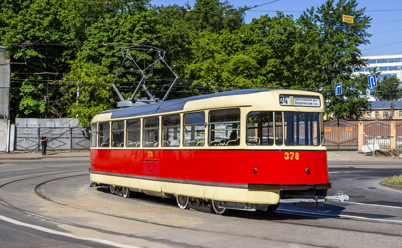 Moskva, Tatra T2SU č. 378; Moskva — Retro transport parade on June 4, 2022