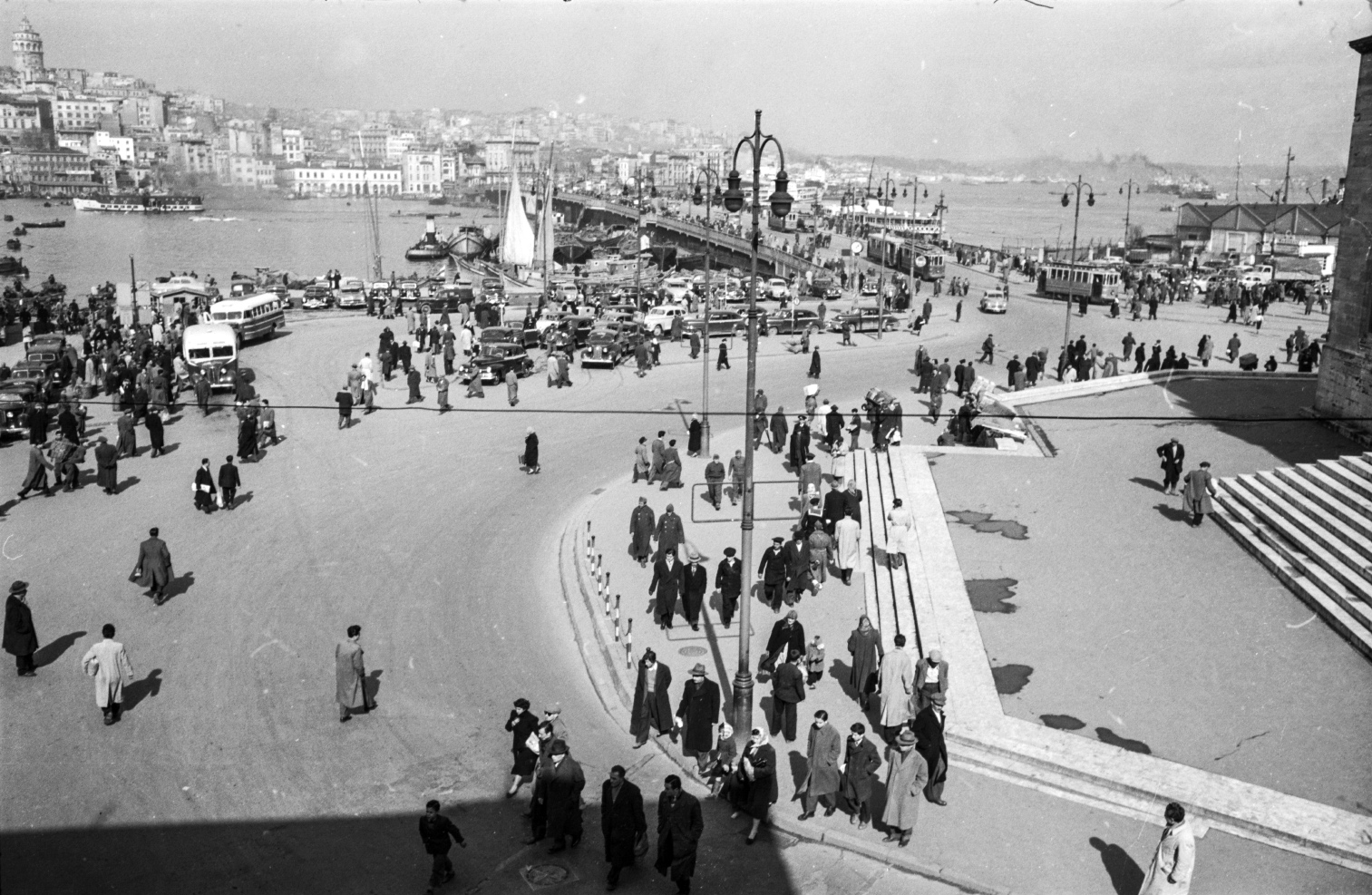 Стамбул — Исторические фотографии — Трамвай в европейской части города (1914-1961)