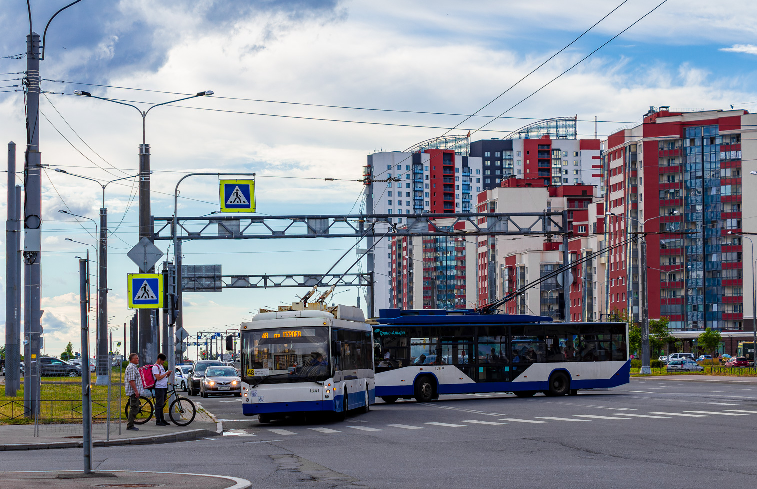 Санкт-Петербург, Тролза-5265.00 «Мегаполис» № 1341; Санкт-Петербург, ВМЗ-5298.01 «Авангард» № 1209