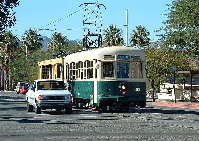 Тусон, Четырёхосный моторный вагон № 869; Тусон — Период работы исторического трамвая Old Pueblo Trolley 1993-11.2011