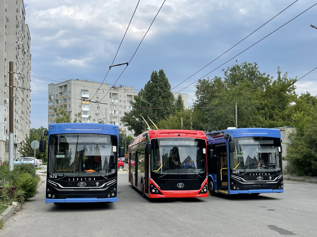 Saratov, PKTS-6281.00 “Admiral” N°. 1426; Engels, PKTS-6281.01 “Admiral” N°. Б/н; Saratov — Trolleybus test drives