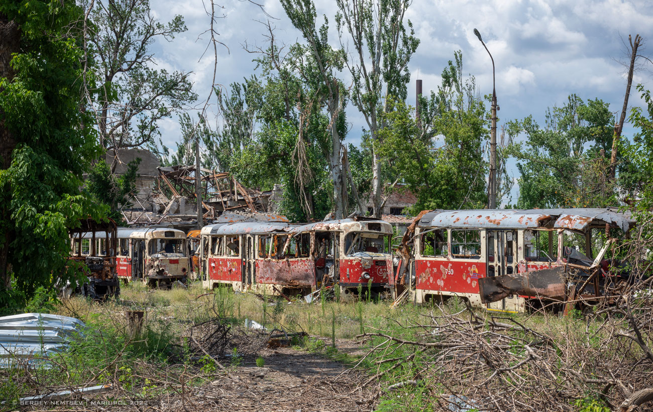 Mariupol, Tatra T3SUCS № 741; Mariupol, Tatra T3SUCS № 759; Mariupol — Aftermath of Military Action 24.02.2022 – 20.05.2022