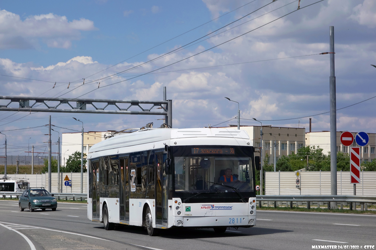 Krimski trolejbus, Trolza-5265.03 “Megapolis” č. 2811; Krimski trolejbus — The movement of trolleybuses without CS (autonomous running).