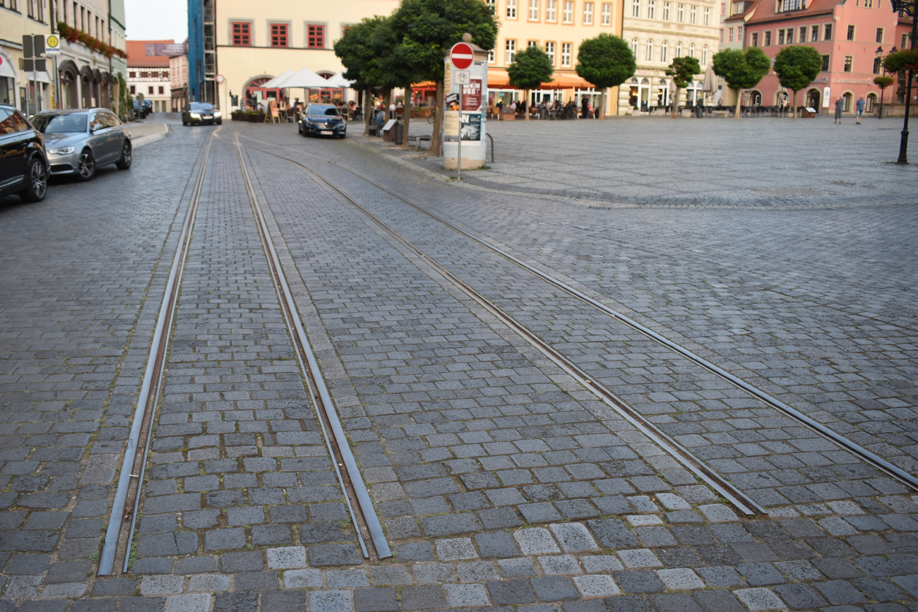 Наумбург — Oстатки бывших трамвайных линий