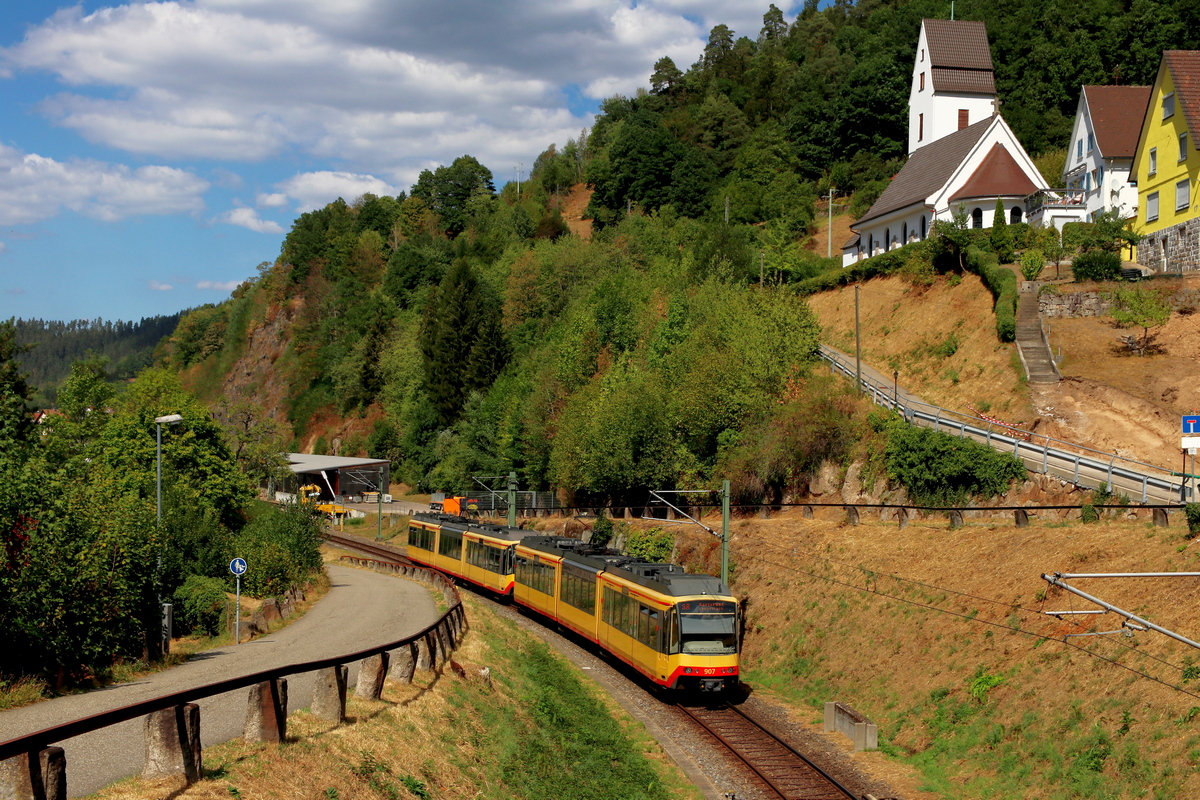 Карлсруэ, Siemens GT8-100D/M-2S № 907; Карлсруэ — Murgtalbahn (Rastatt — Freudenstadt)