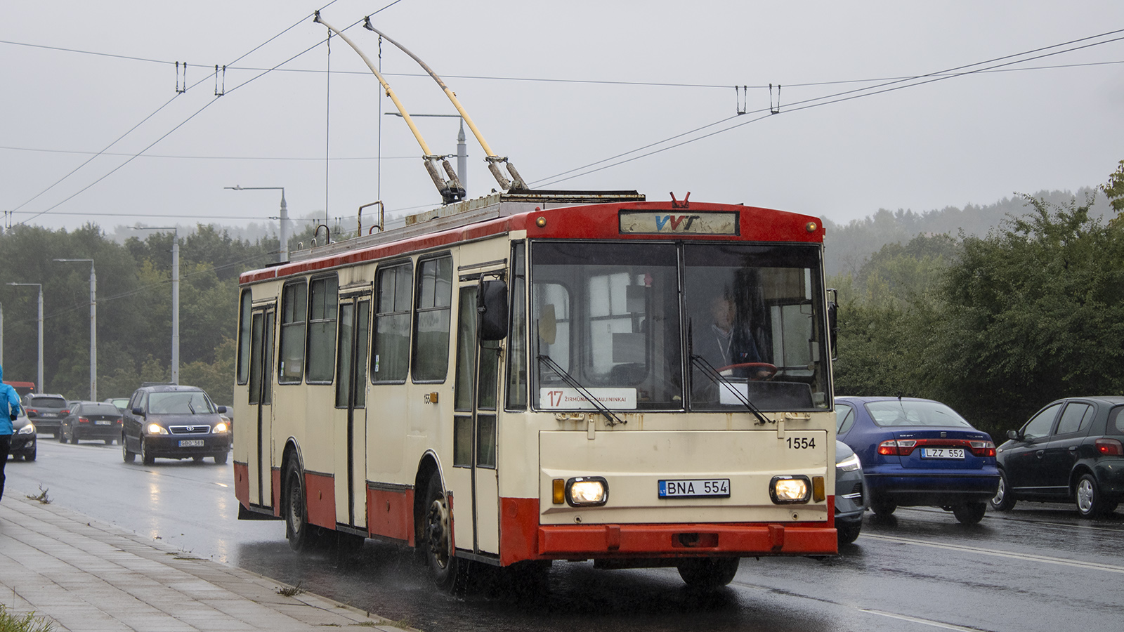 Вильнюс, Škoda 14Tr89/6 № 1554; Вильнюс — Временные плановые изменения движения