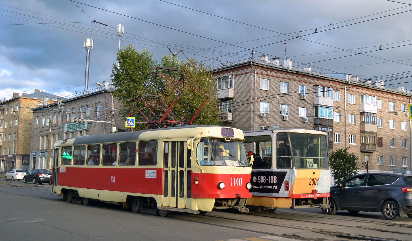 Ижевск, Tatra T3SU (двухдверная) № 1140; Ижевск, Tatra T6B5SU № 2001