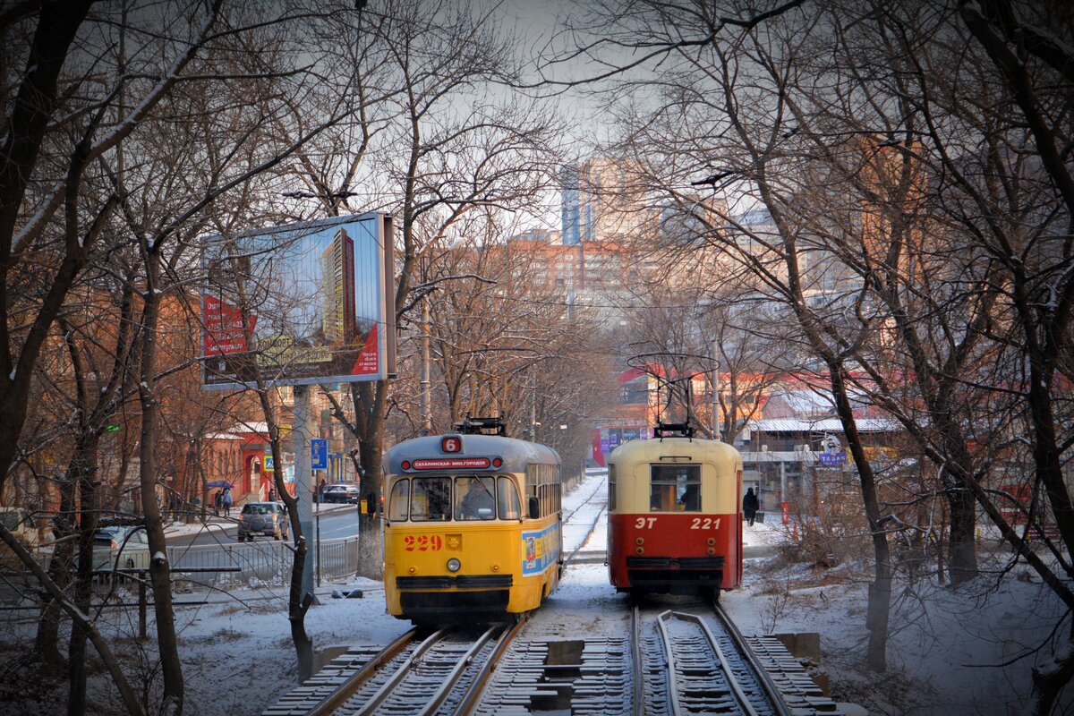 Vladivostok, RVZ-6M2 № 229; Vladivostok, RVZ-6M2 № 221; Vladivostok — Theme trams