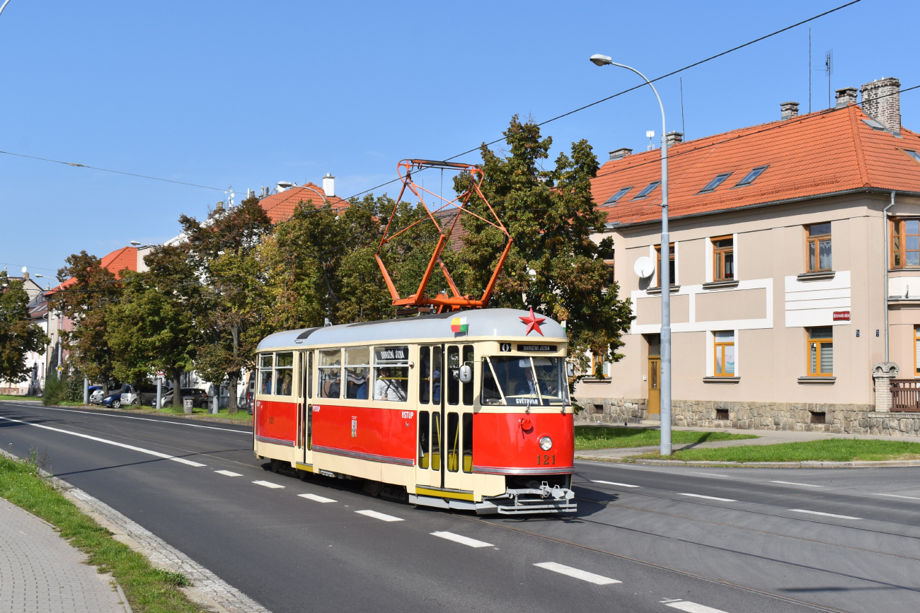 Plzeň, Tatra T1 № 121; Plzeň — Oslavy výročí 60 let tramvají na Světovaru / Celebrations of the anniversary of 60 years of trams in Světovar