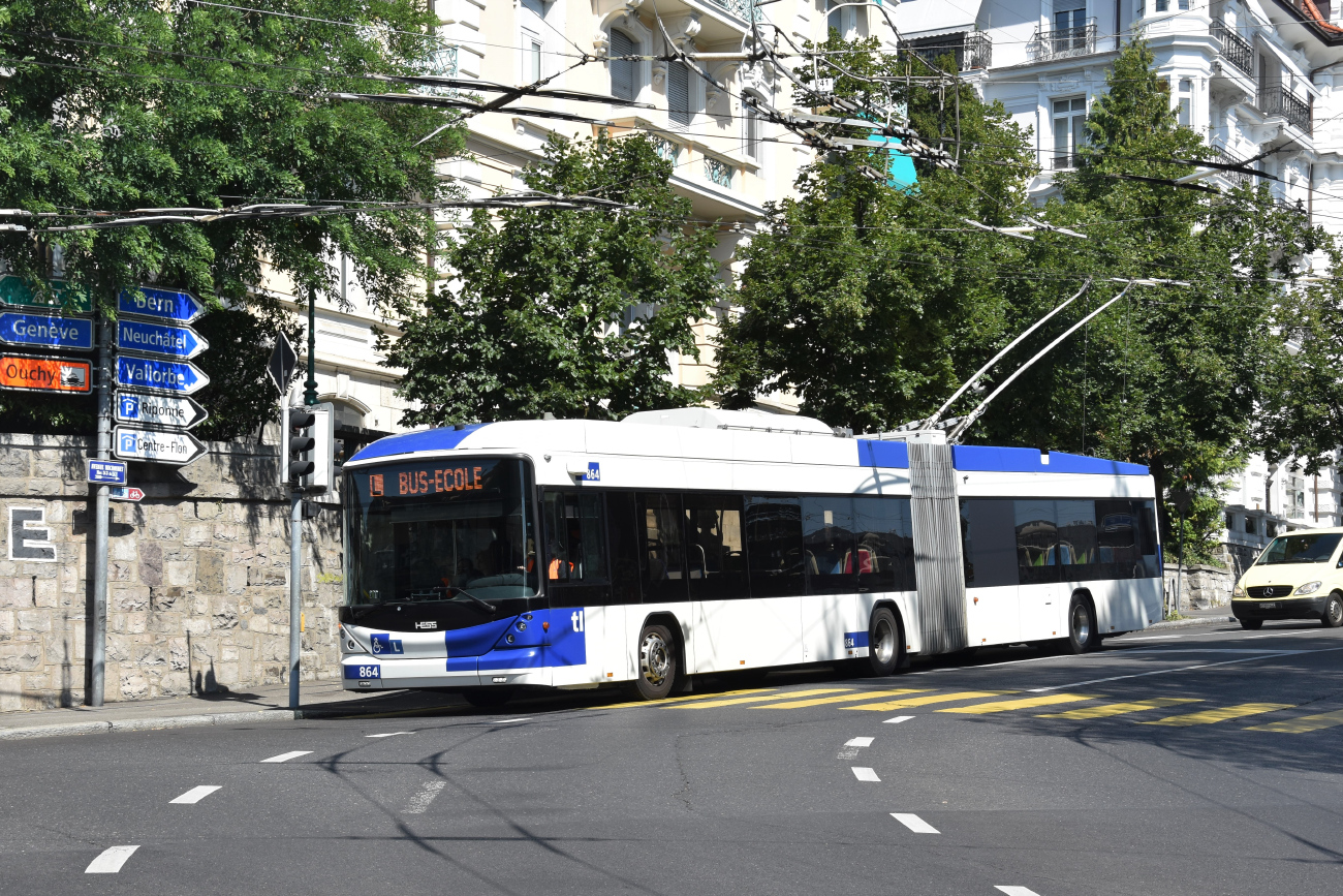 Lausanne, Hess SwissTrolley 3 (BGT-N2C) № 864