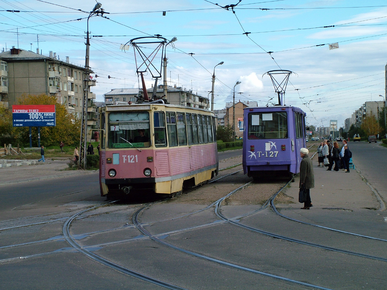 Ангарск, 71-605 (КТМ-5М3) № 121; Ангарск, 71-605 (КТМ-5М3) № 127; Ангарск — Трамвайные линии и кольца