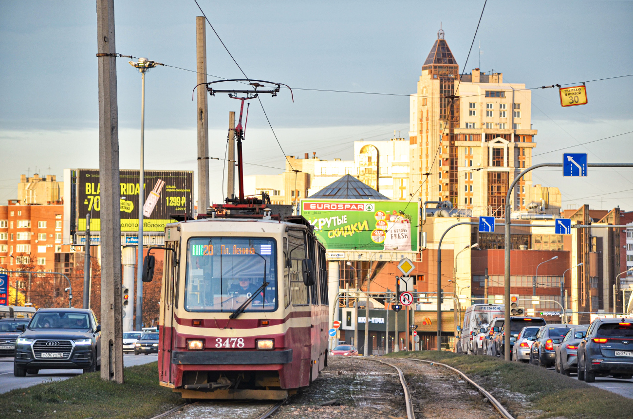 Санкт-Петербург, ЛВС-86К № 3478; Санкт-Петербург — Трамвайные линии и инфраструктура