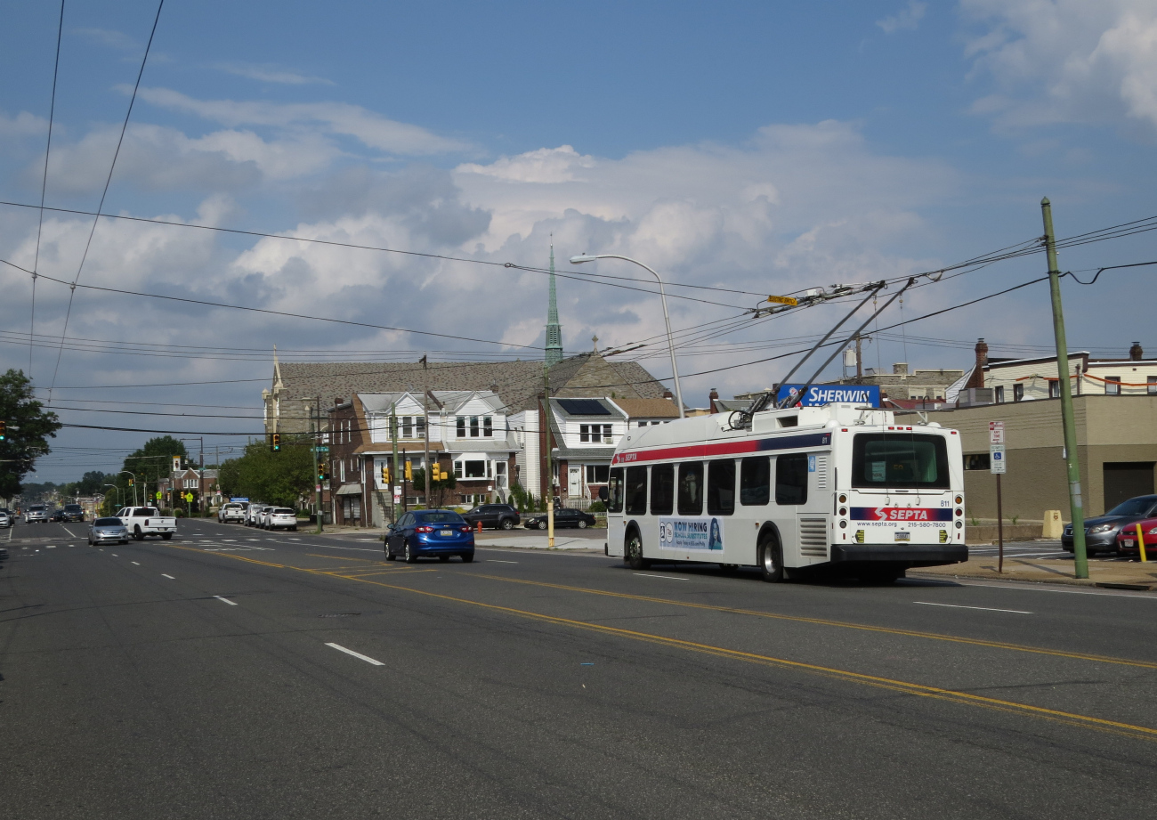 Филадельфия, New Flyer E40LFR № 811; Филадельфия — Троллейбусные линии и инфраструктура