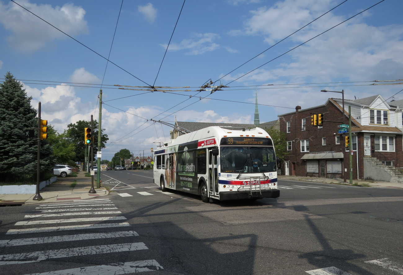 Филадельфия, New Flyer E40LFR № 811; Филадельфия — Троллейбусные линии и инфраструктура