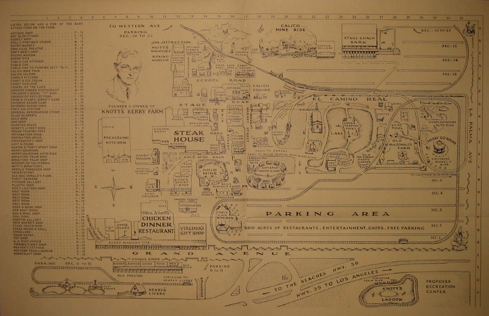 Лос-Анджелес — Кабельные трамваи Knott's Berry Farm 1955-1979; Лос-Анджелес — Схемы