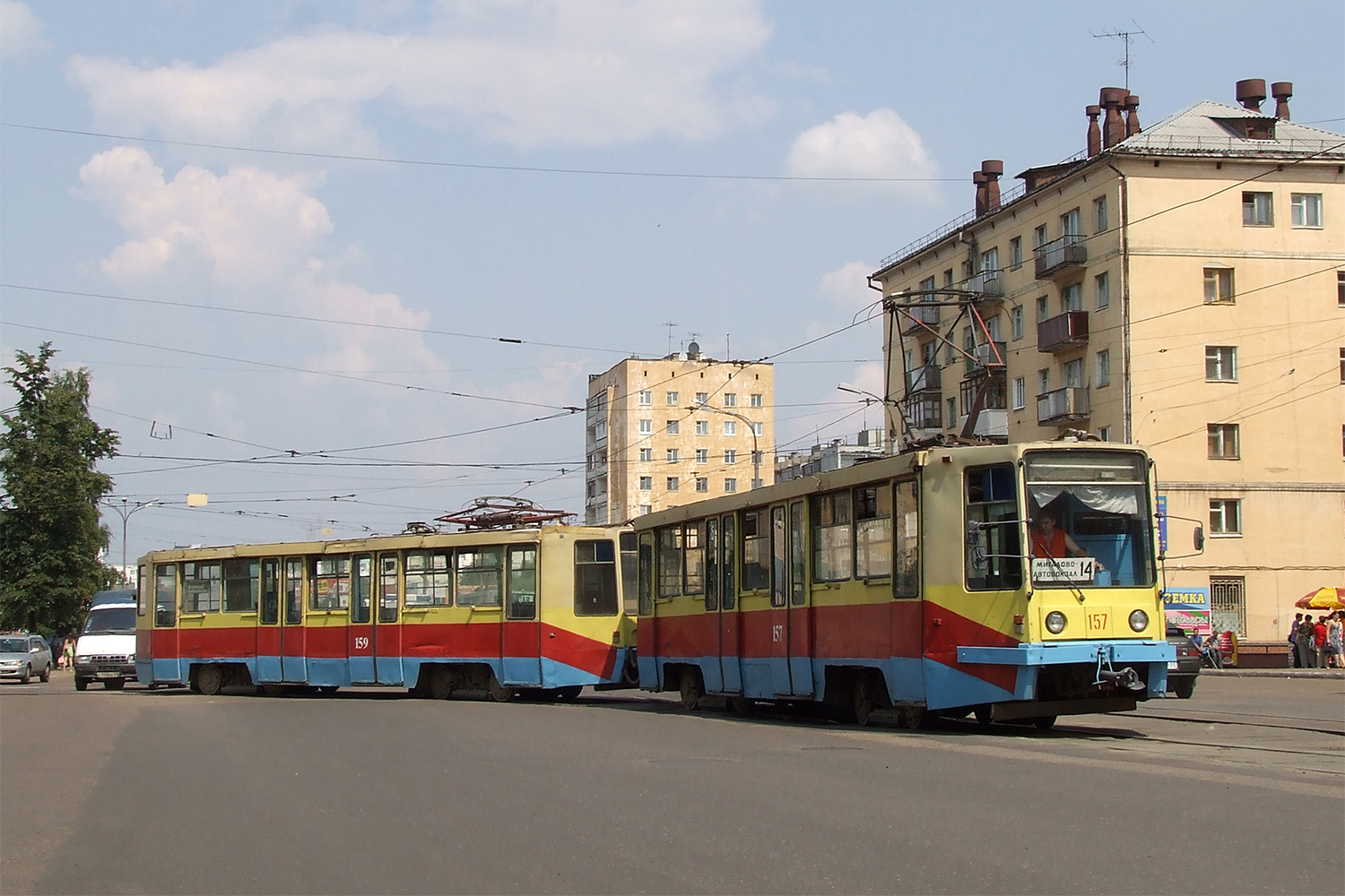 Tver, 71-608K č. 157; Tver, 71-608K č. 159; Tver — Tver tramway in the early 2000s (2002 — 2006)
